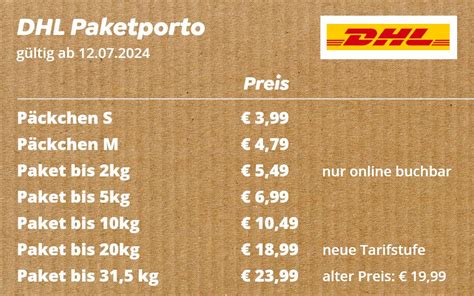 dhl paket preisliste 2023.